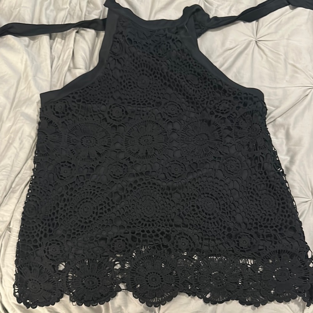 Elegant Black Crochet Women’s Tank Top